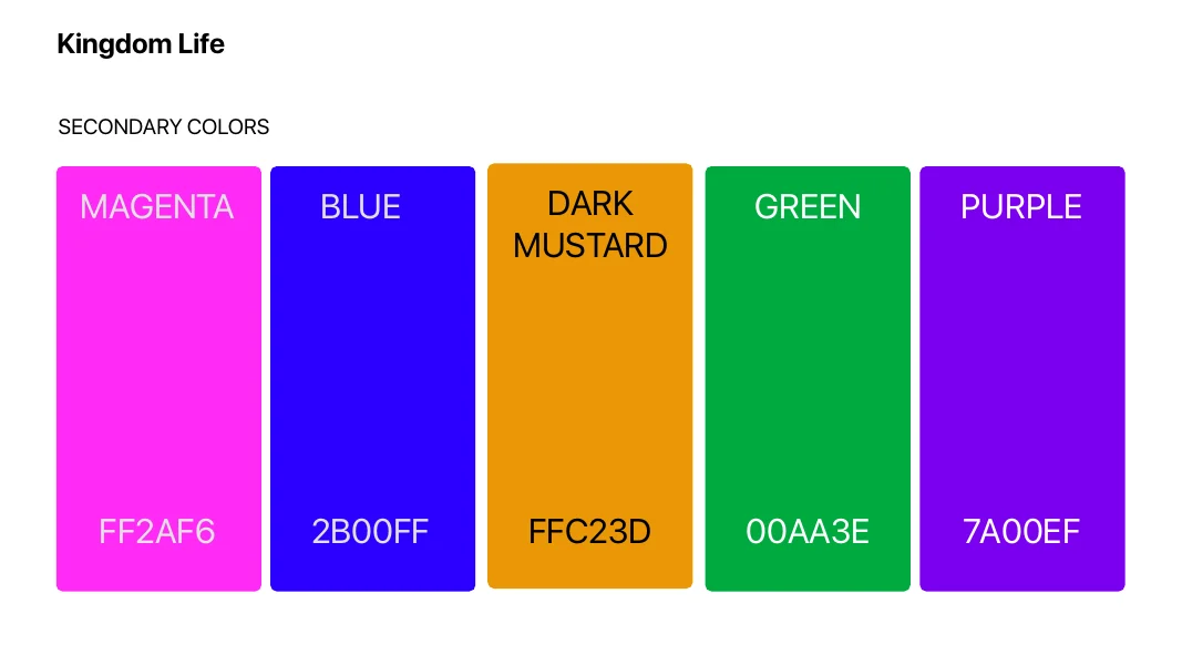 Secondary colours for the ministries