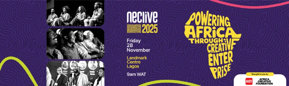 NECLive 2025 event banner in purple with the theme lettering