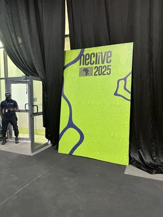 Lime fingerprint panel at the venue